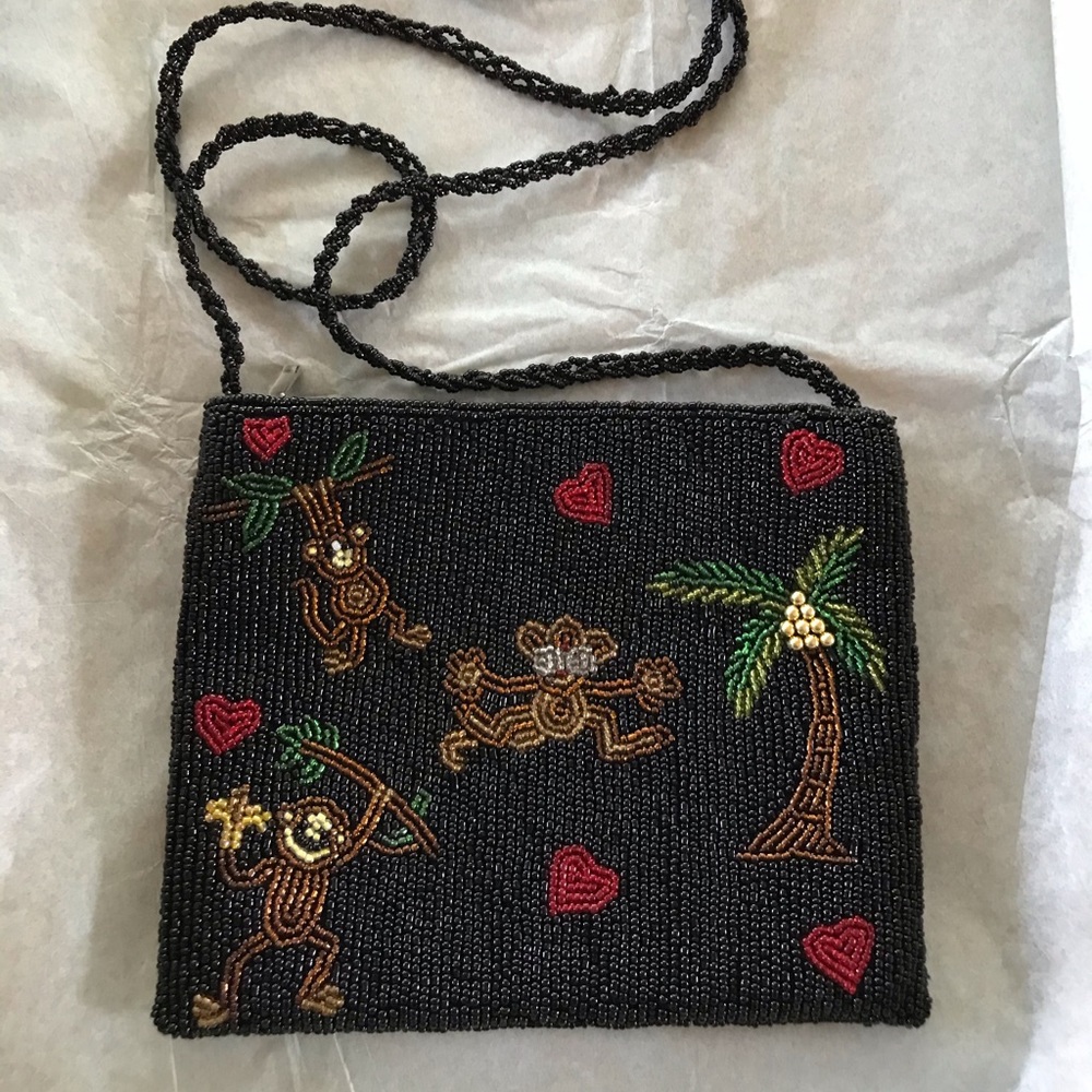 Adorable Small Beaded Monkey Purse
